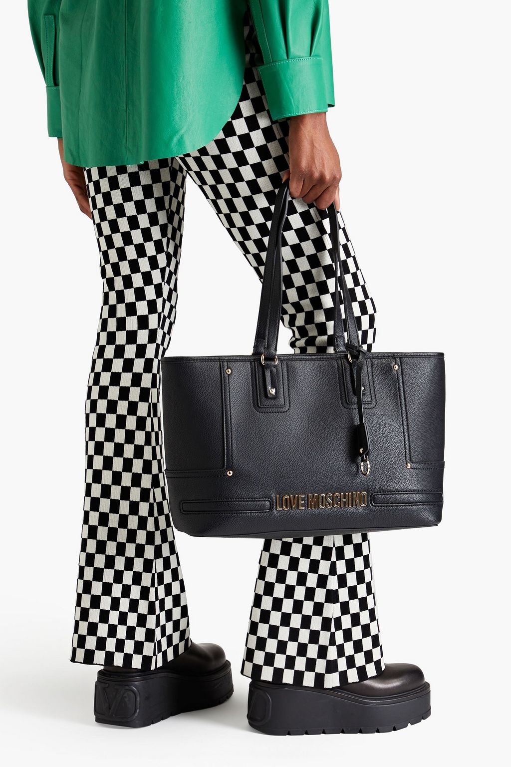 LOVE MOSCHINO Faux pebbled-leather tote