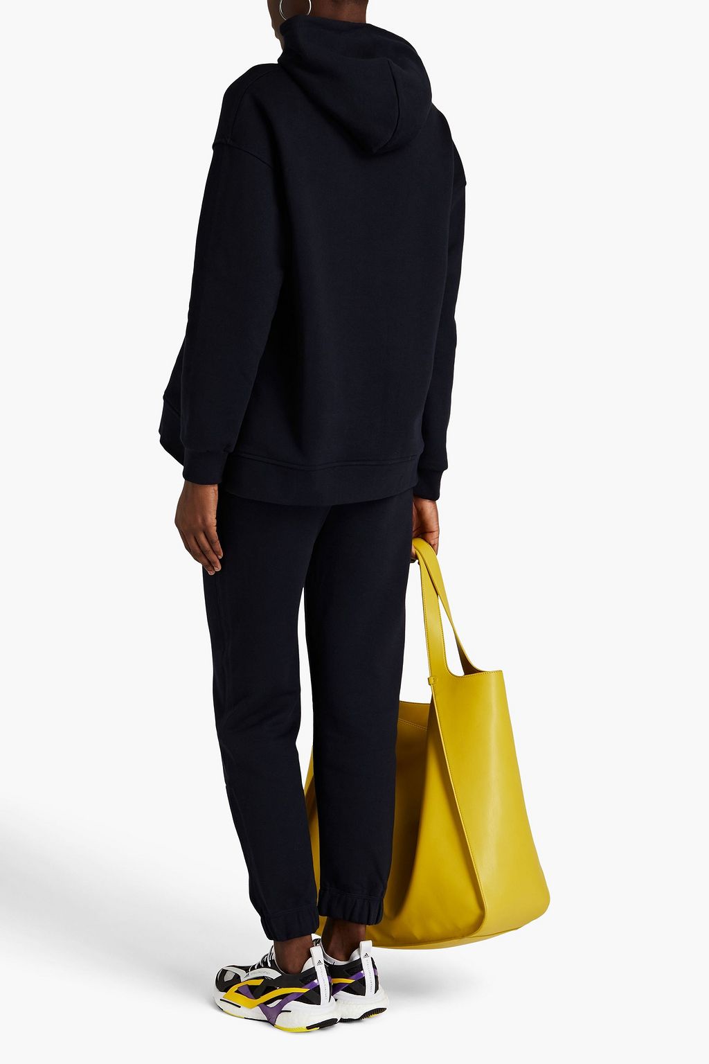 GANNI Embroidered cotton-blend fleece track pants