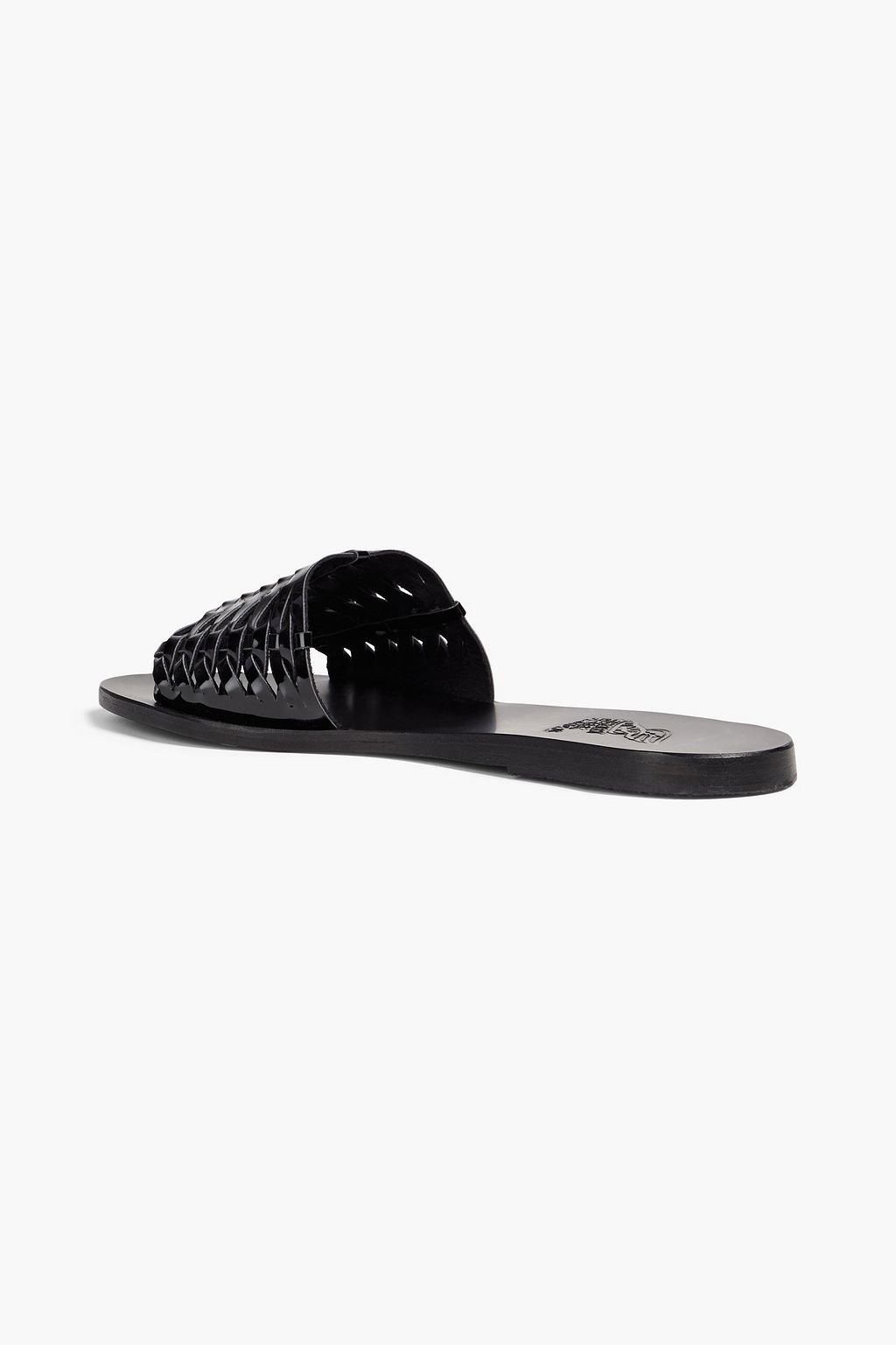 ANCIENT GREEK SANDALS 타이게테 브레이드 페이턴트 가죽 슬라이드 샌들