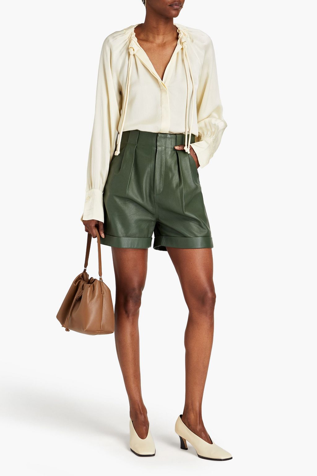 DAY BIRGER ET MIKKELSEN Grace gathered hammered satin-crepe blouse