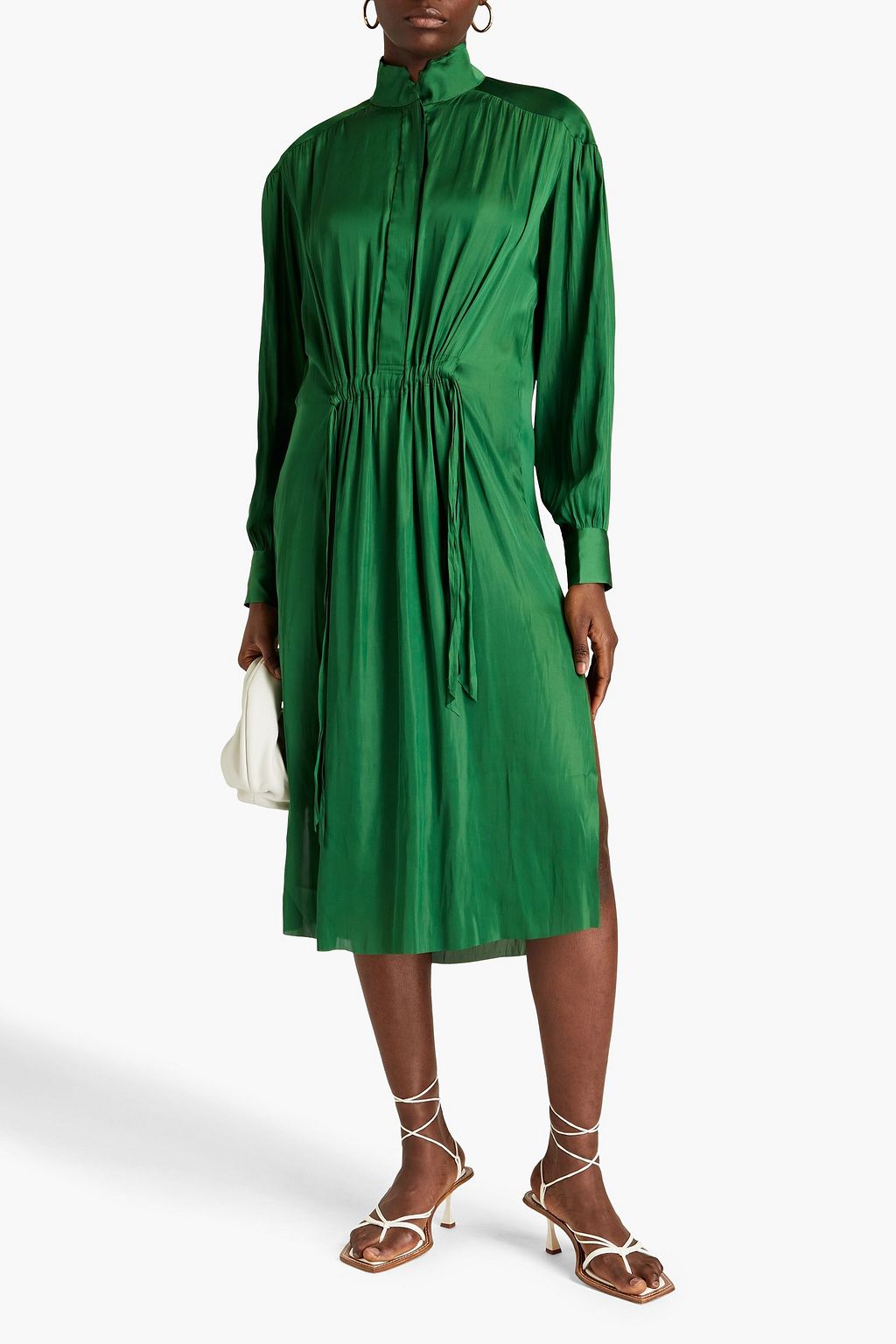 DAY BIRGER ET MIKKELSEN Camille gathered crepe de chine midi dress