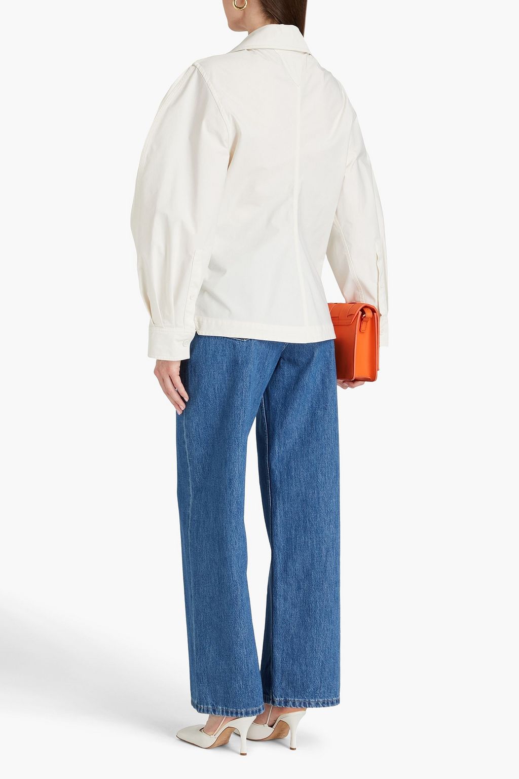 BOTTEGA VENETA Ruched wool-blend crepe shirt