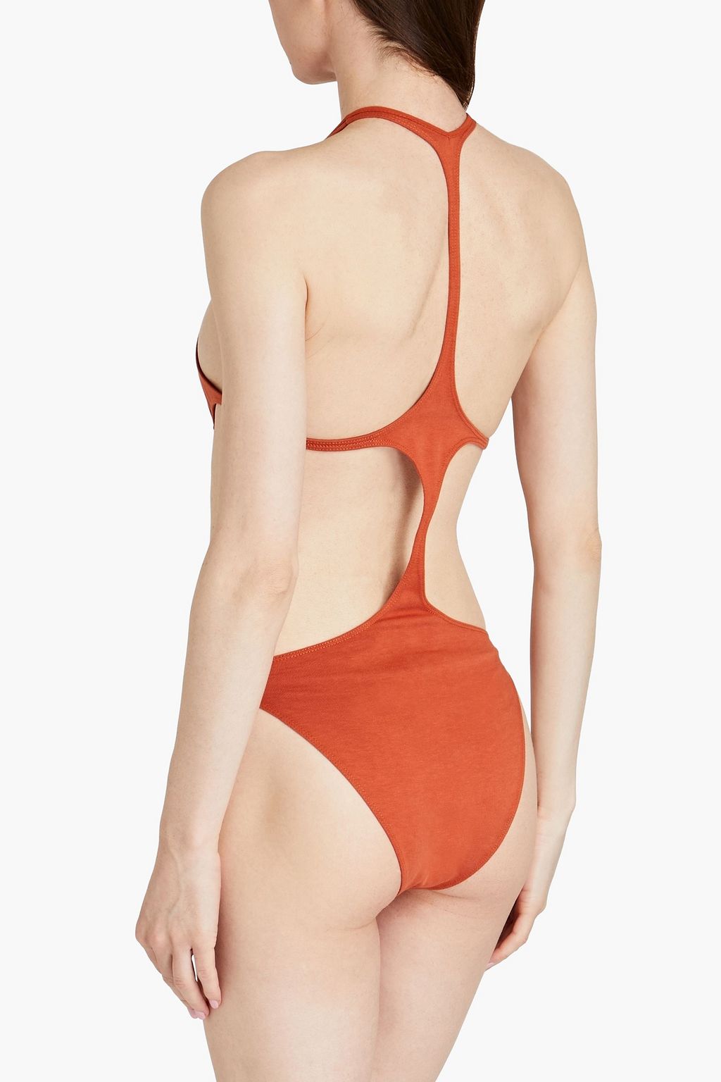RICK OWENS Cutout cotton-jersey swimsuit