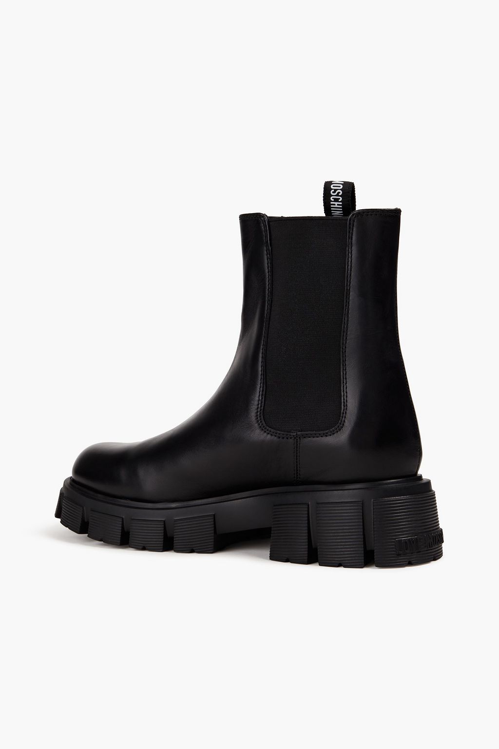 LOVE MOSCHINO Logo-appliquéd leather Chelsea boots
