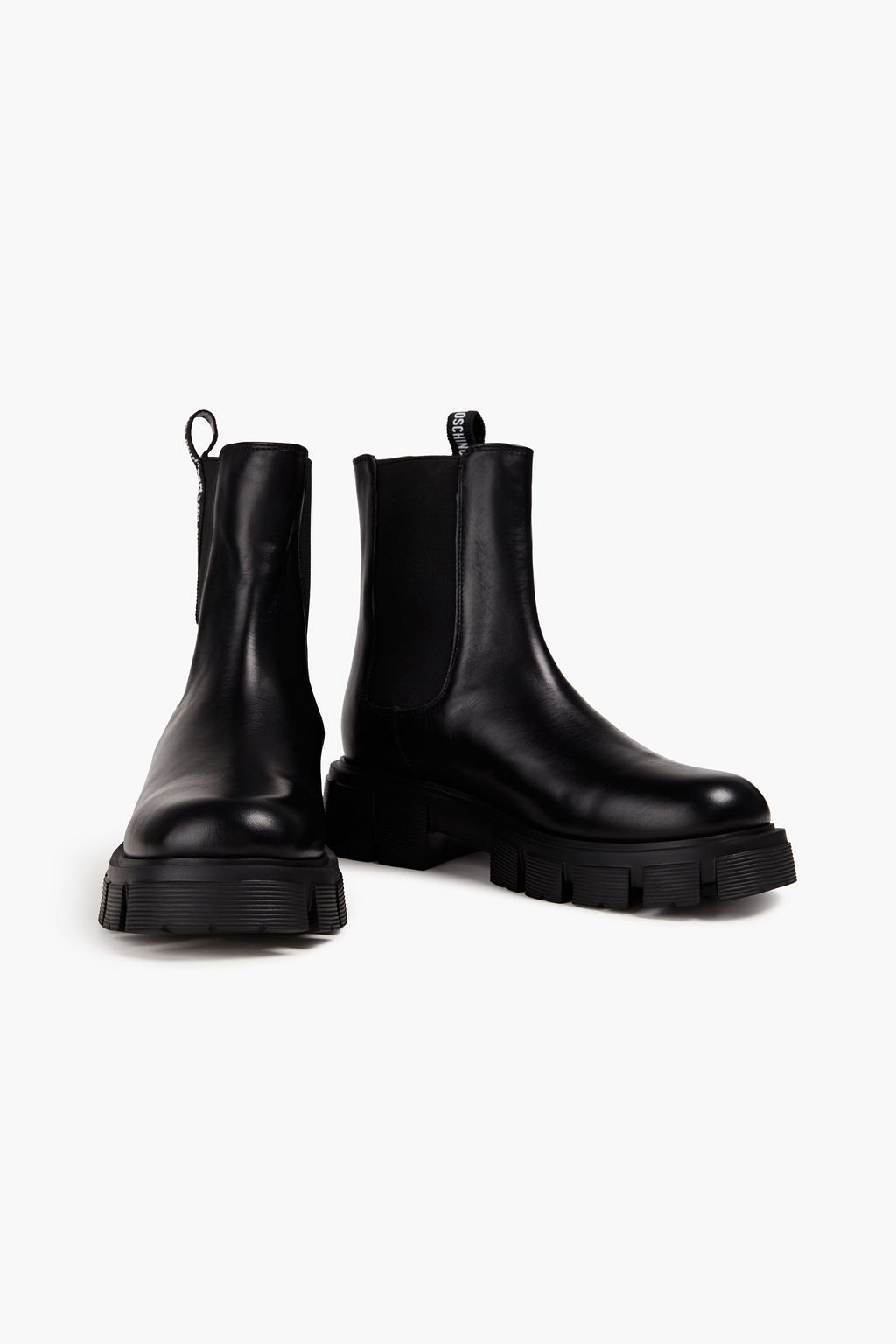 LOVE MOSCHINO Logo-appliquéd leather Chelsea boots