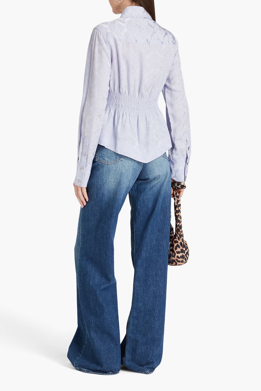 GANNI Floral-jacquard shirt