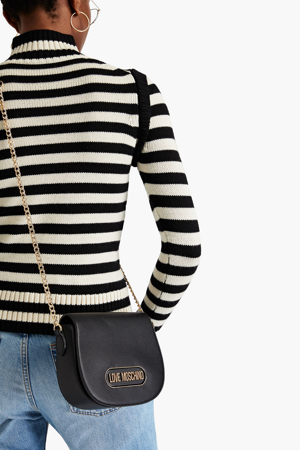 Love Moschino Faux Leather Shoulder Bag In Black