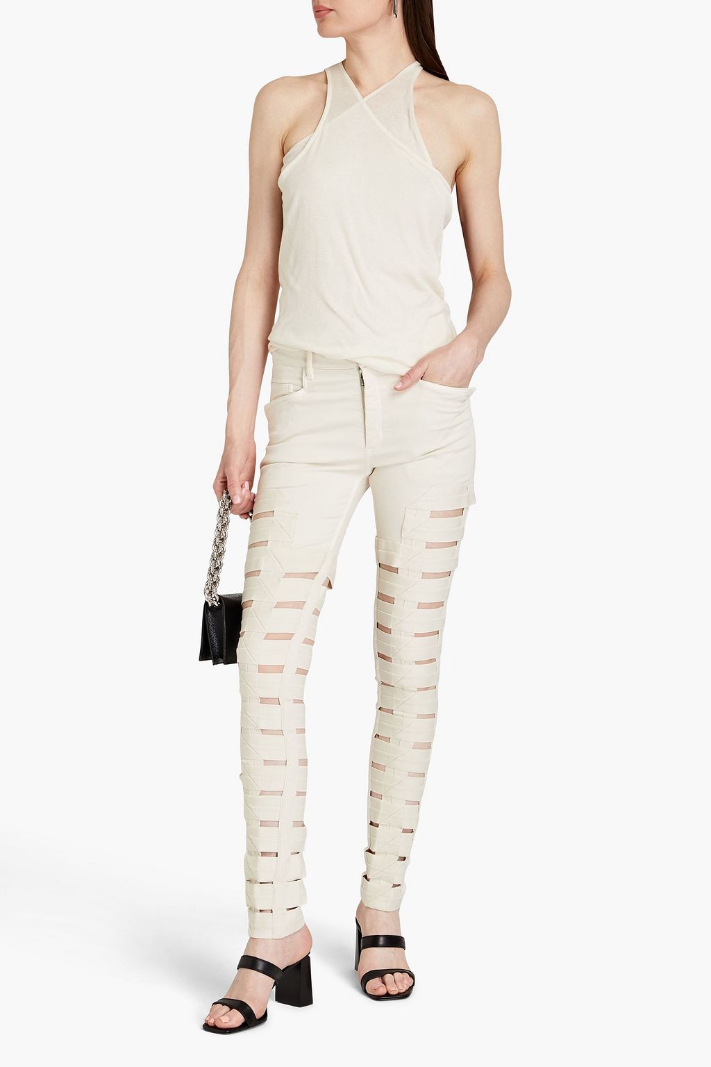 RICK OWENS Spartan cutout high-rise skinny jeans