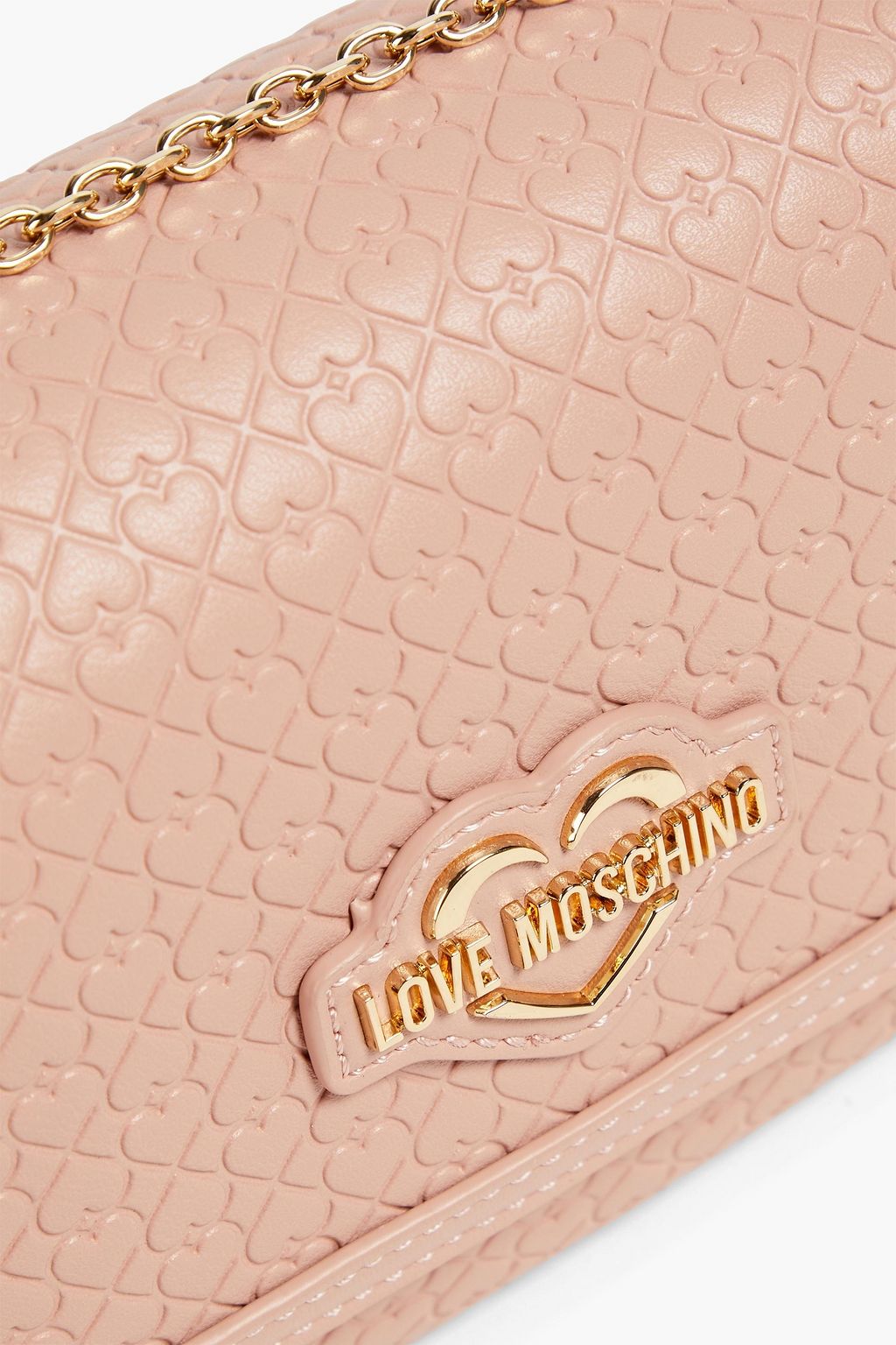 LOVE MOSCHINO حقيبة كتف من الجلد الصناعي النافر