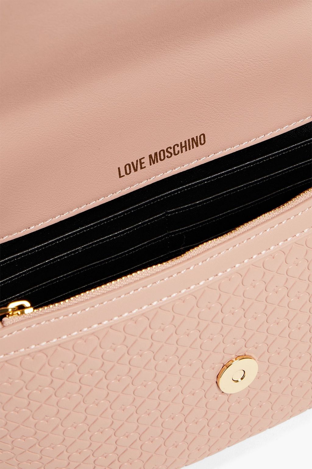 LOVE MOSCHINO حقيبة كتف من الجلد الصناعي النافر