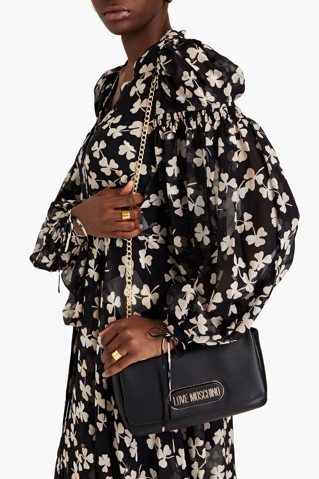 LOVE MOSCHINO Faux textured-leather shoulder bag