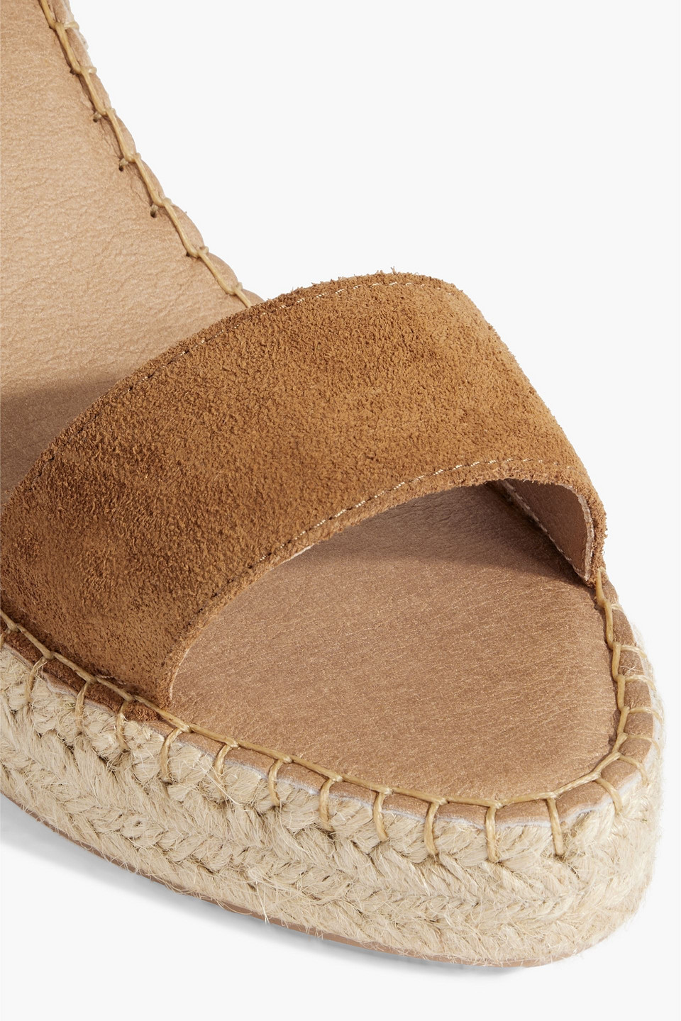 Shop Iris & Ink Gaby Suede Espadrille Wedge Sandals In Light Brown