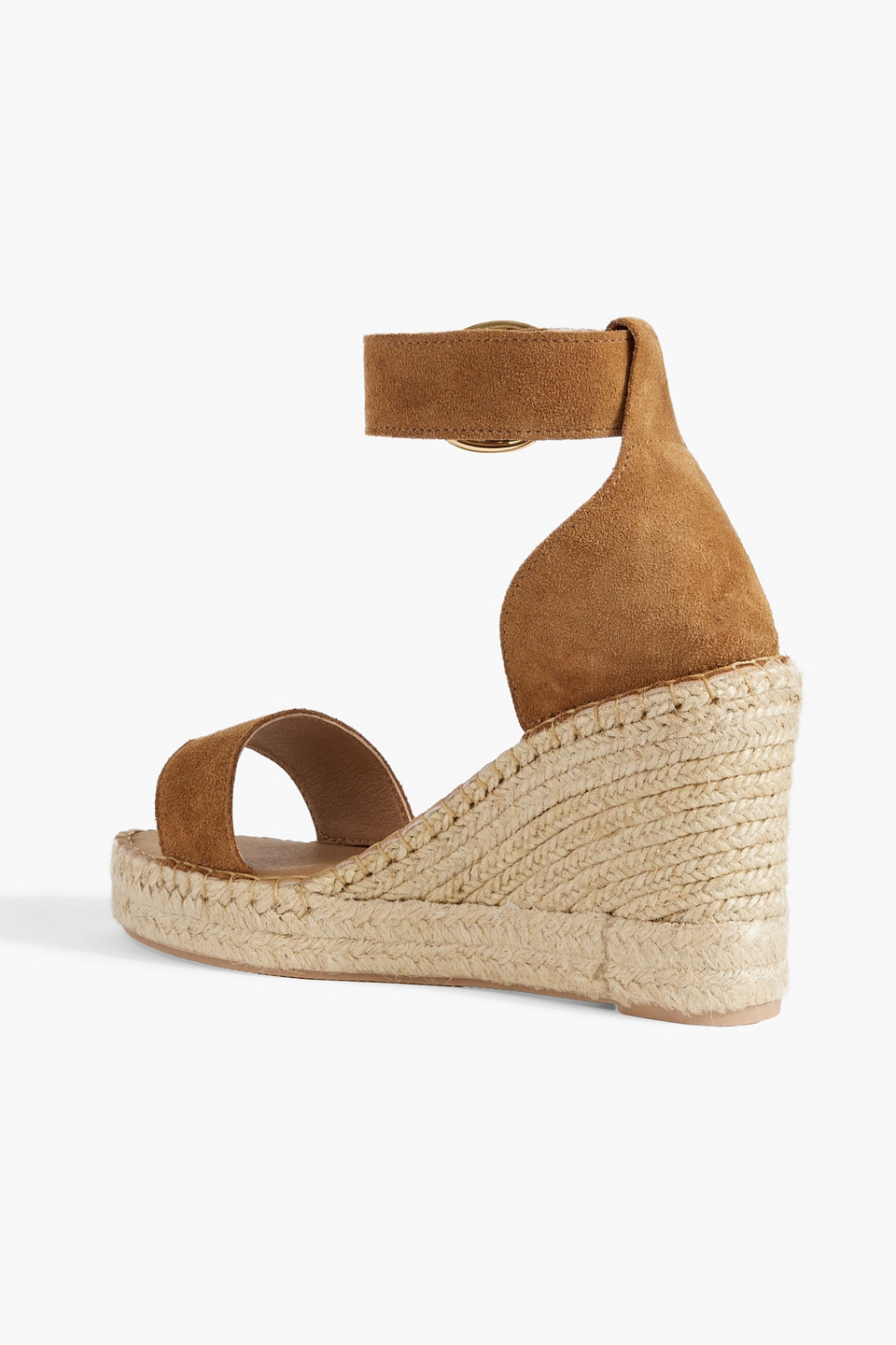 Shop Iris & Ink Gaby Suede Espadrille Wedge Sandals In Light Brown