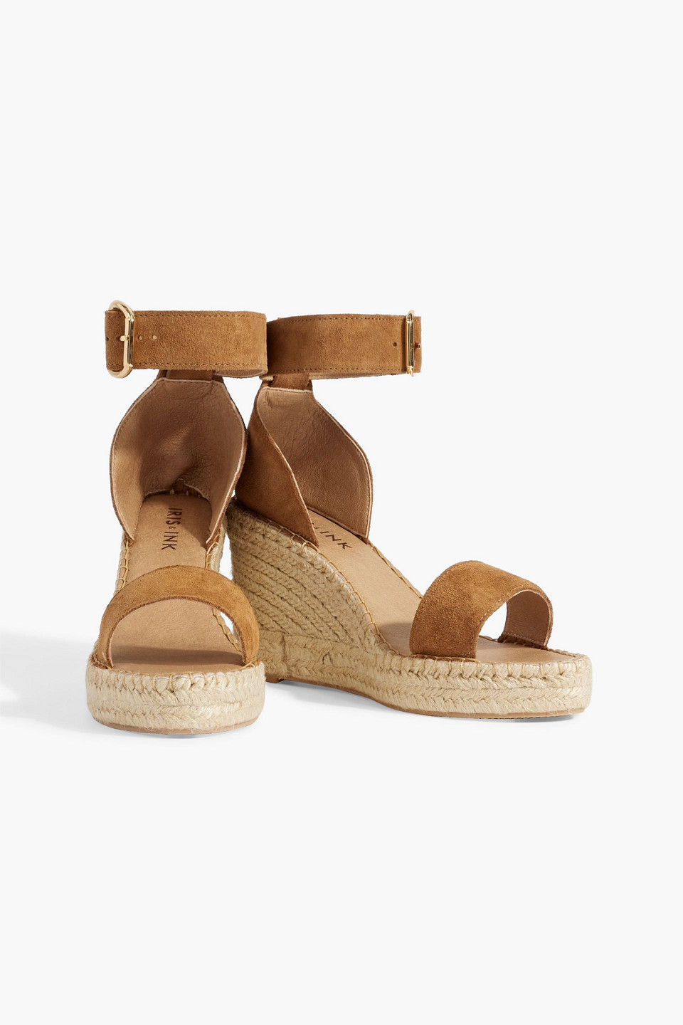 Shop Iris & Ink Gaby Suede Espadrille Wedge Sandals In Light Brown