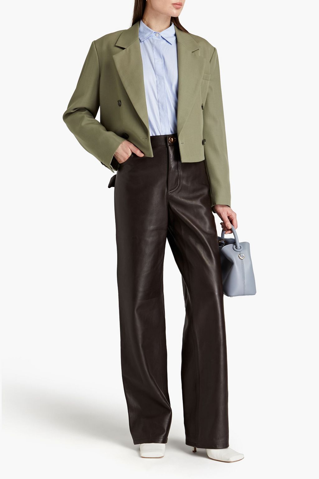 BOTTEGA VENETA Leather straight-leg pants