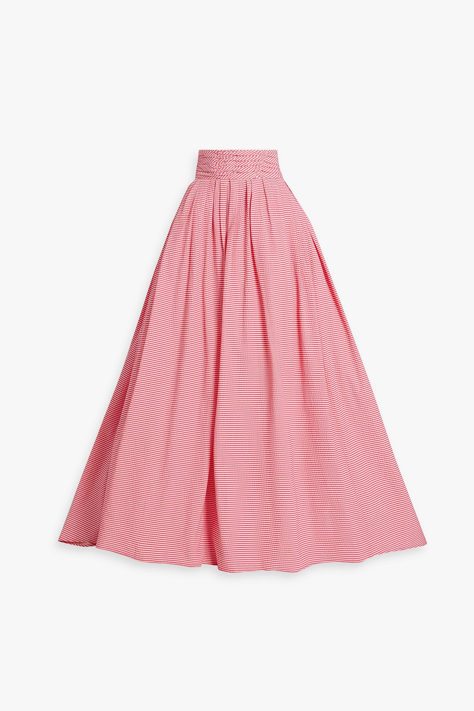 Carolina Herrera Pleated striped seersucker maxi skirt