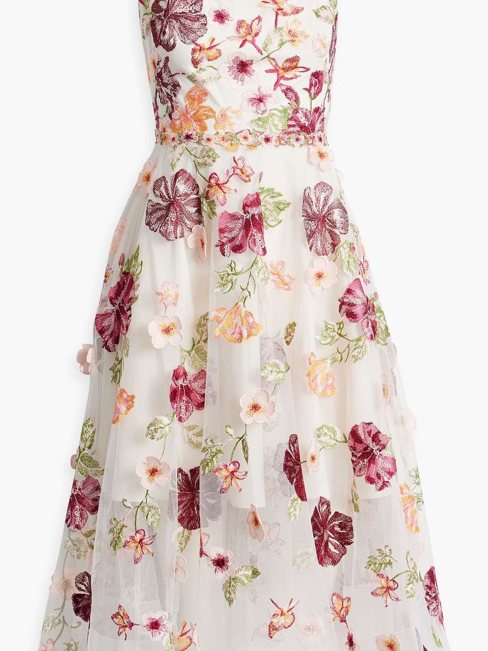 embellished tulle midi dress