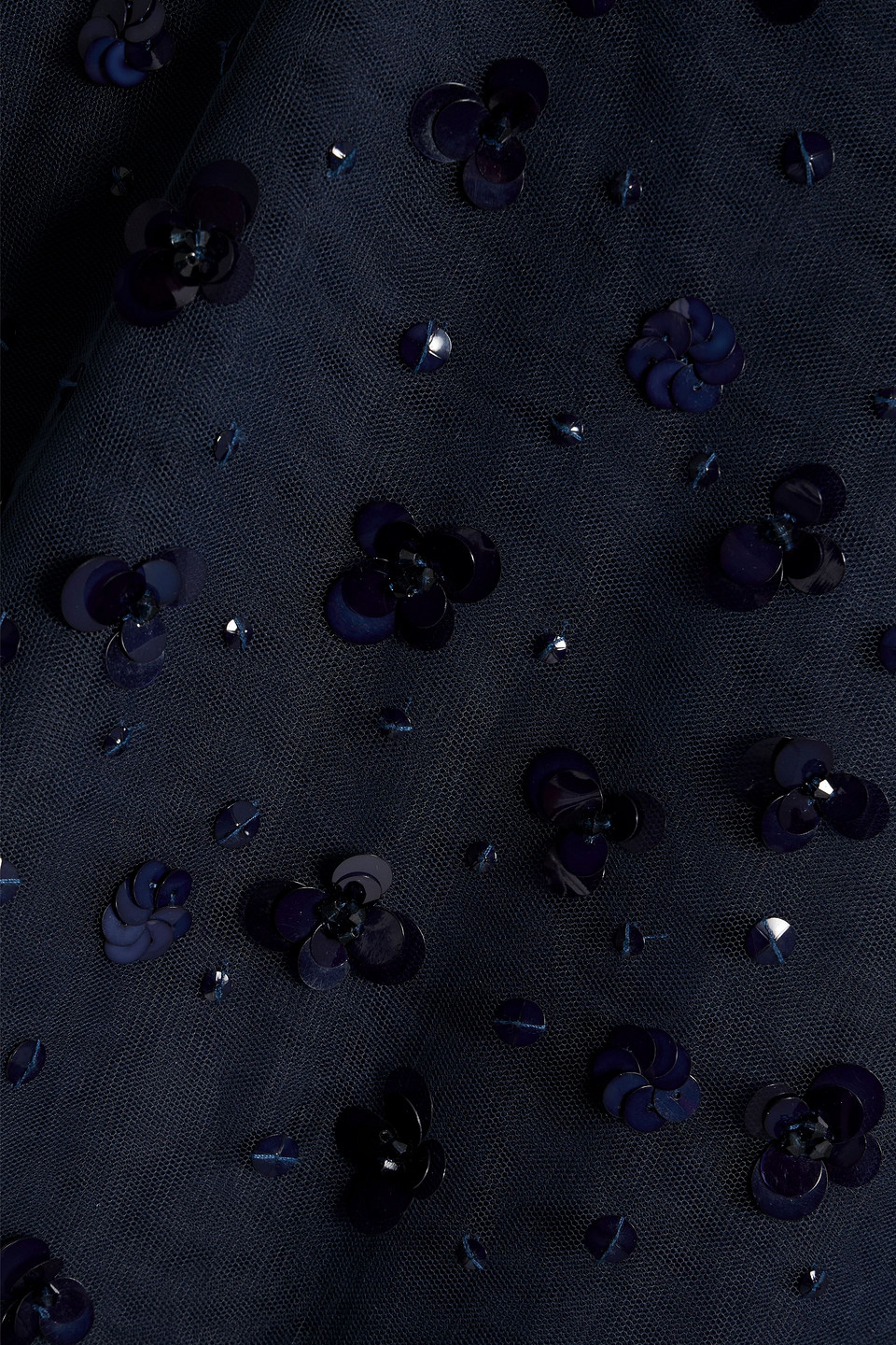 Carolina Herrera Sequin-embellished Tulle Gown In Indigo