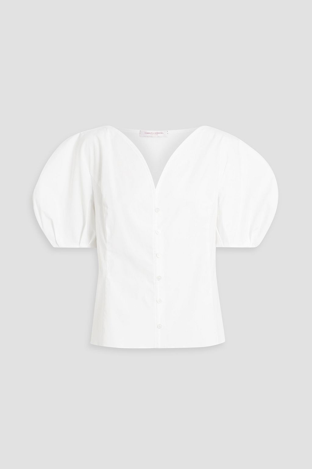 Cotton blend poplin blouse