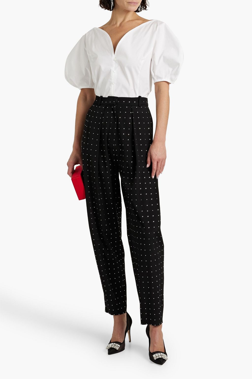 CAROLINA HERRERA Cotton-blend poplin blouse