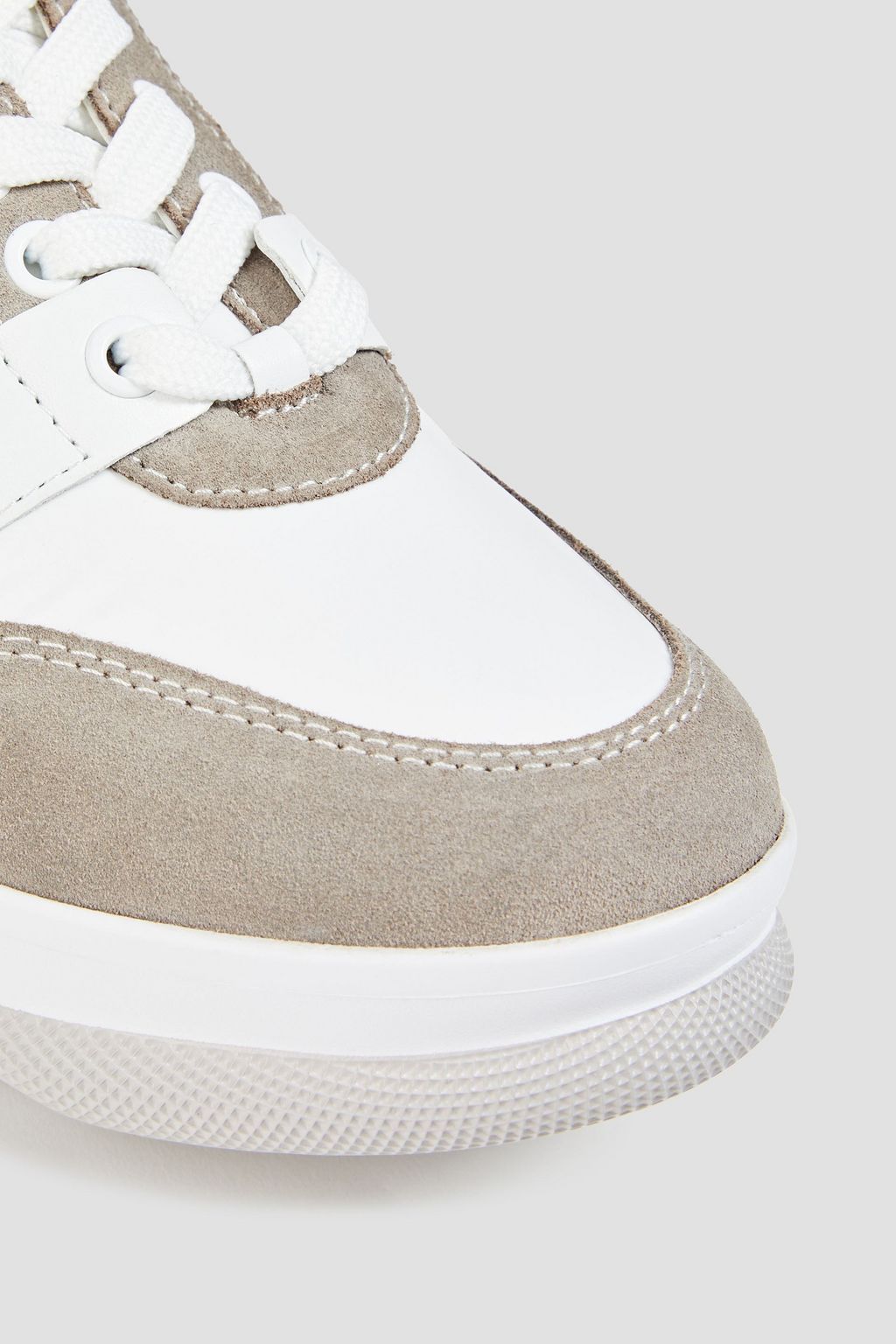 LOVE MOSCHINO Glittered suede and leather sneakers