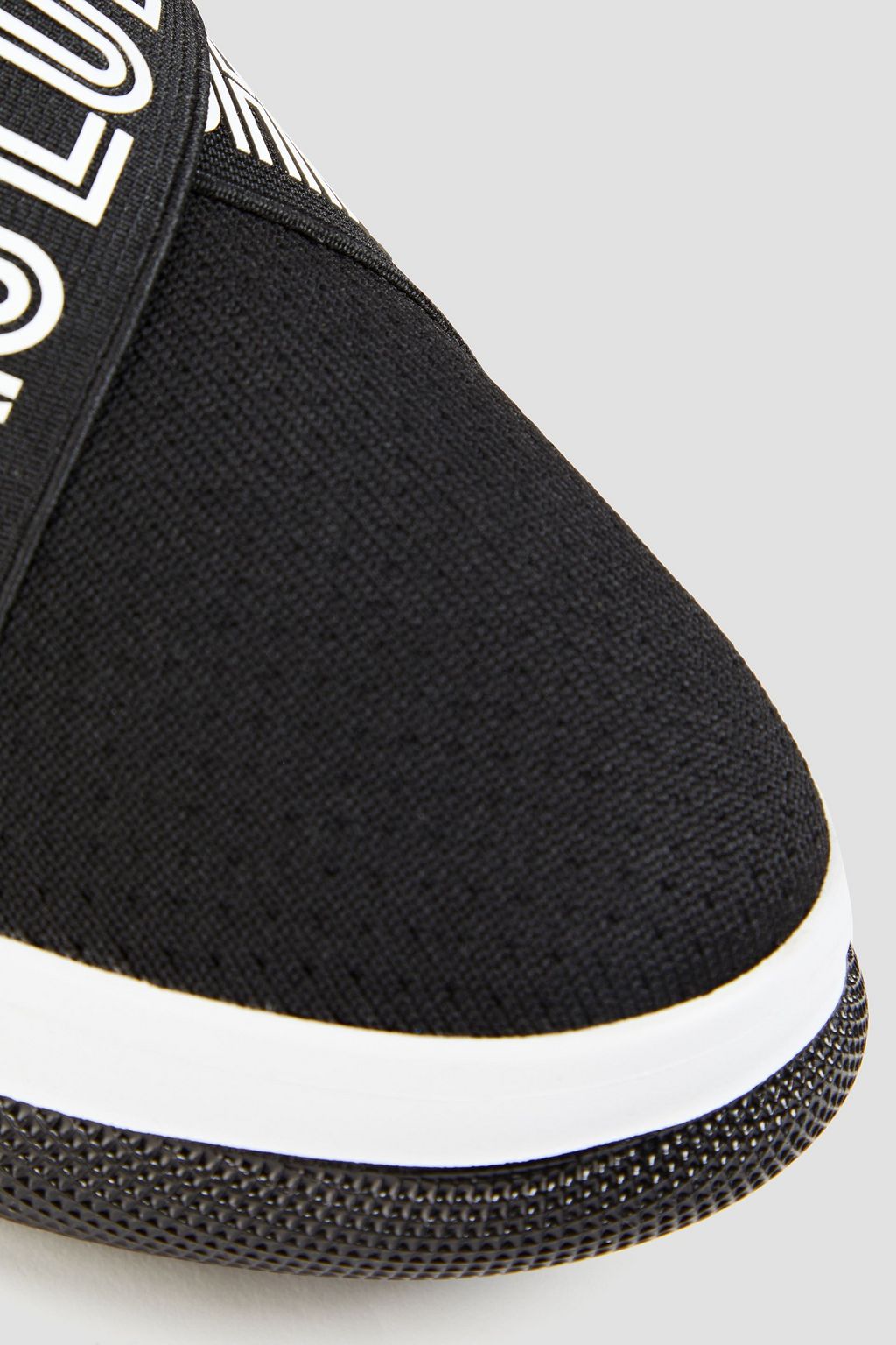 LOVE MOSCHINO Printed textured-knit high-top sneakers