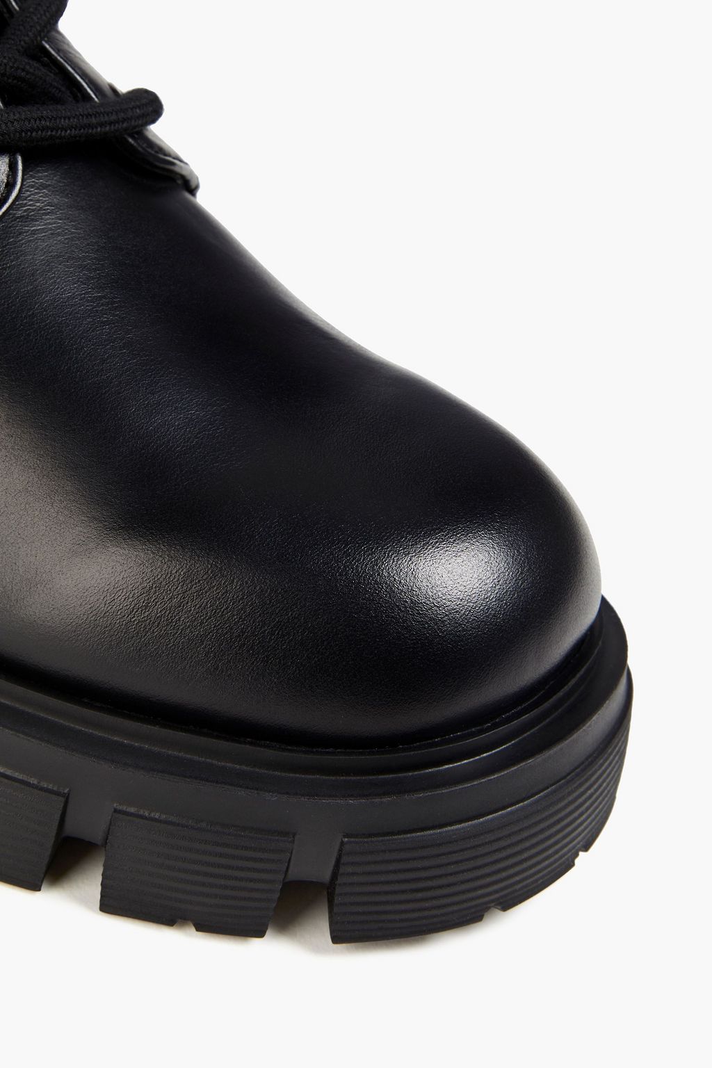 LOVE MOSCHINO Shell and leather combat boots