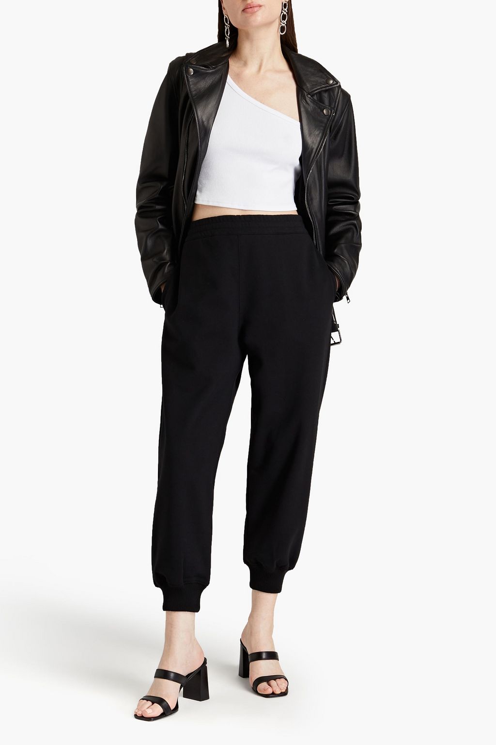 MCQUEEN French cotton-terry track pants