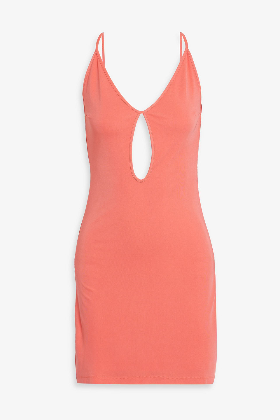 Zeynep Arcay Open-back Cutout Stretch-jersey Mini Dress In Coral