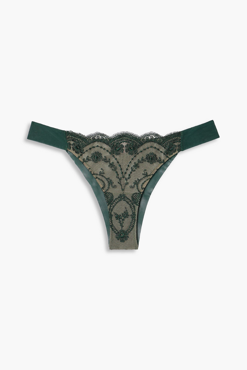 I.D. Sarrieri À la Rose embroidered tulle low-rise briefs