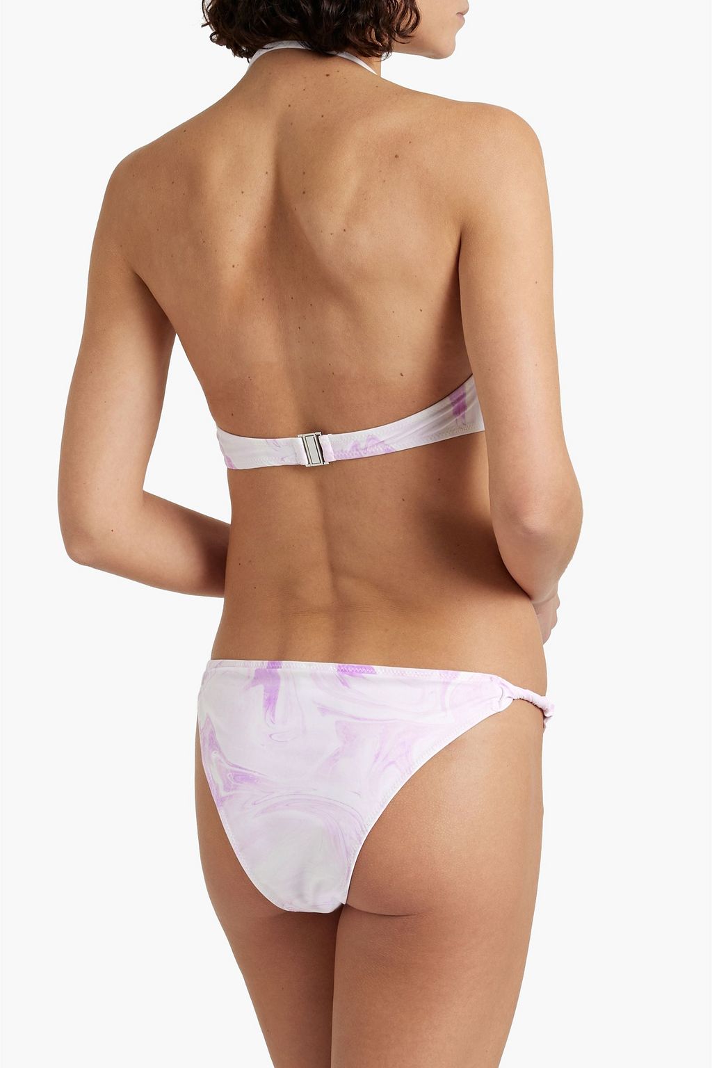 GANNI Twist-front printed triangle bikini top