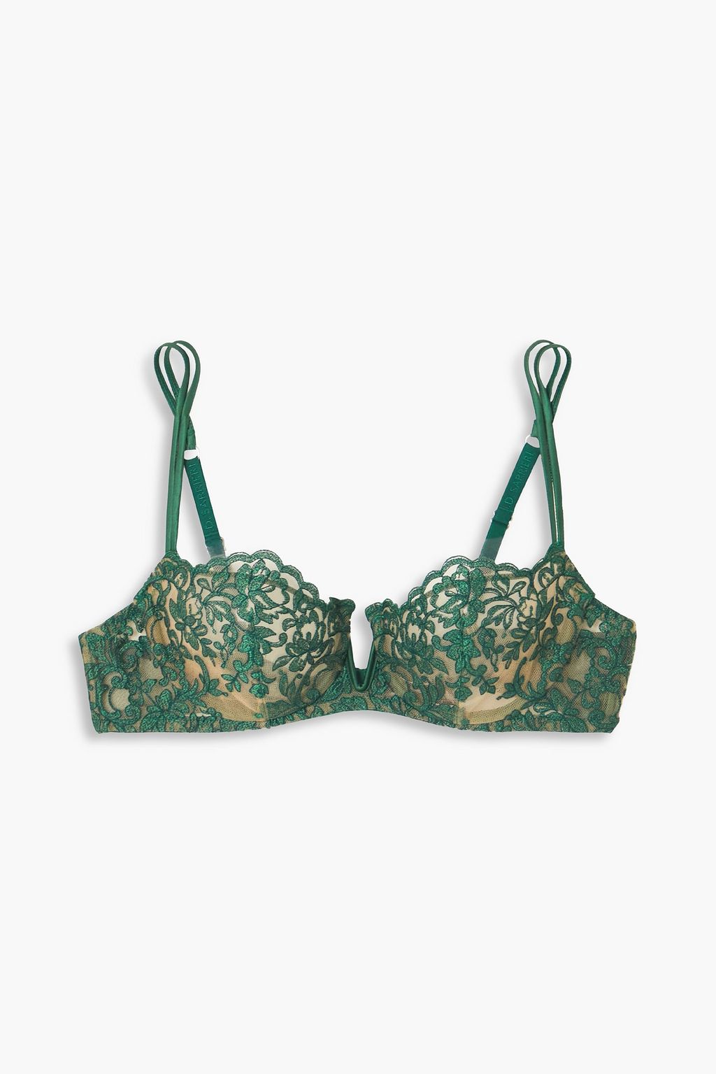 I.D. SARRIERI Royal Jewel embroidered tulle underwired balconette bra