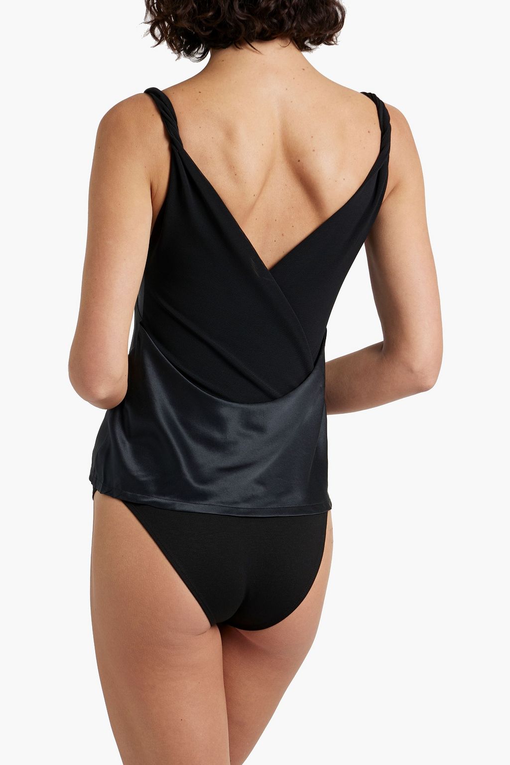 RTA Livia silk-satin and stretch-tulle bodysuit