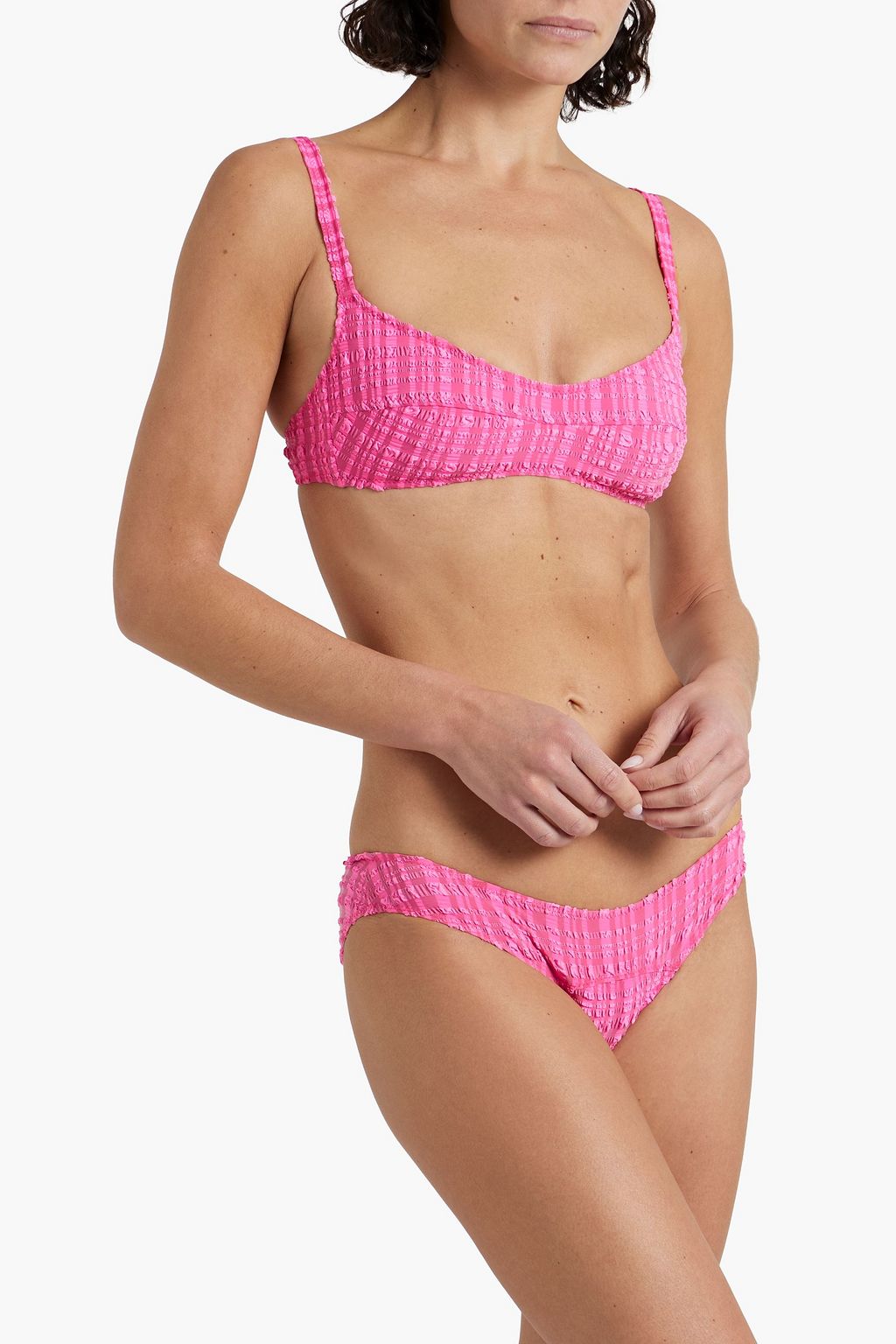 LISA MARIE FERNANDEZ Checked seersucker bikini