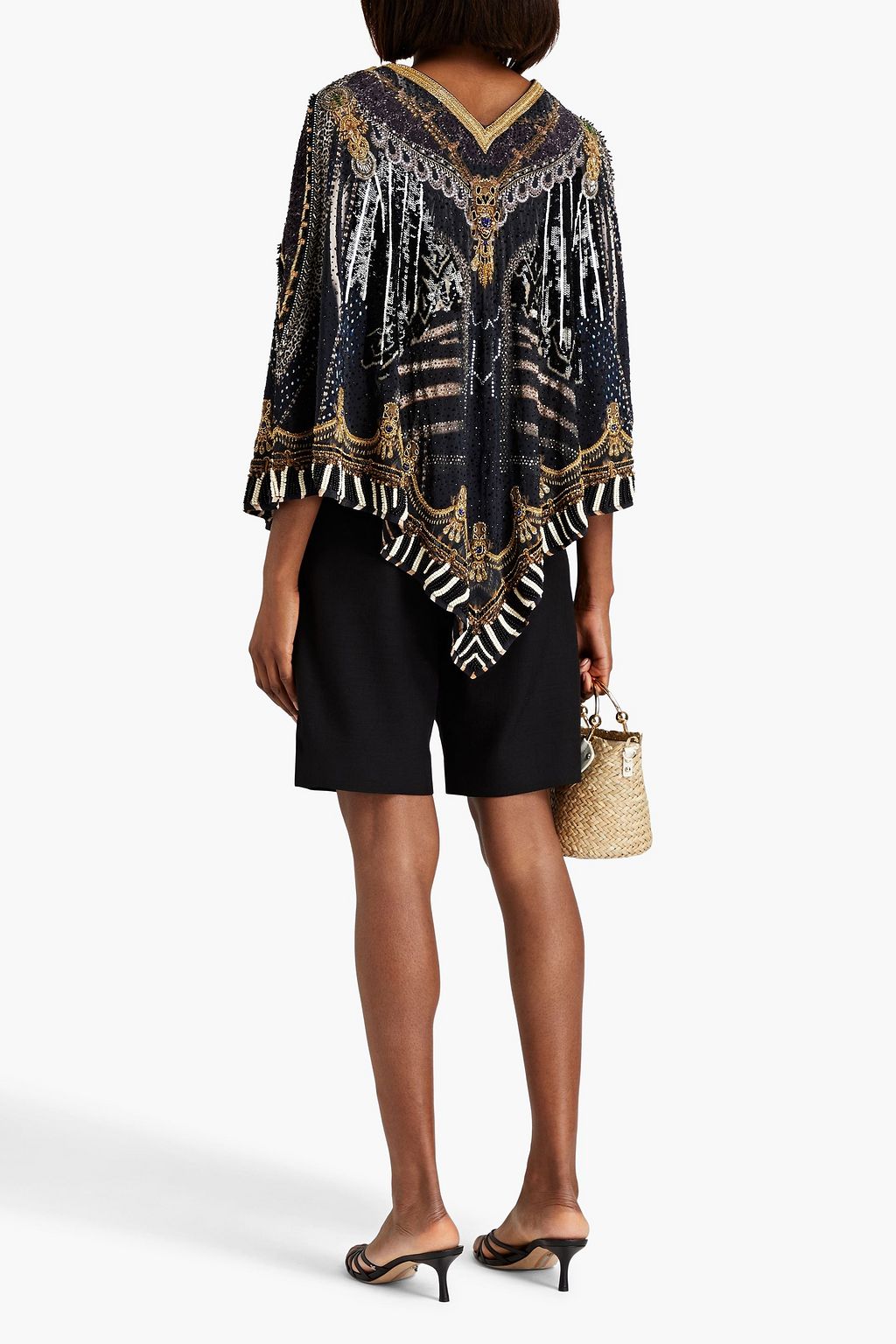 CAMILLA Embellished printed silk-chiffon kaftan
