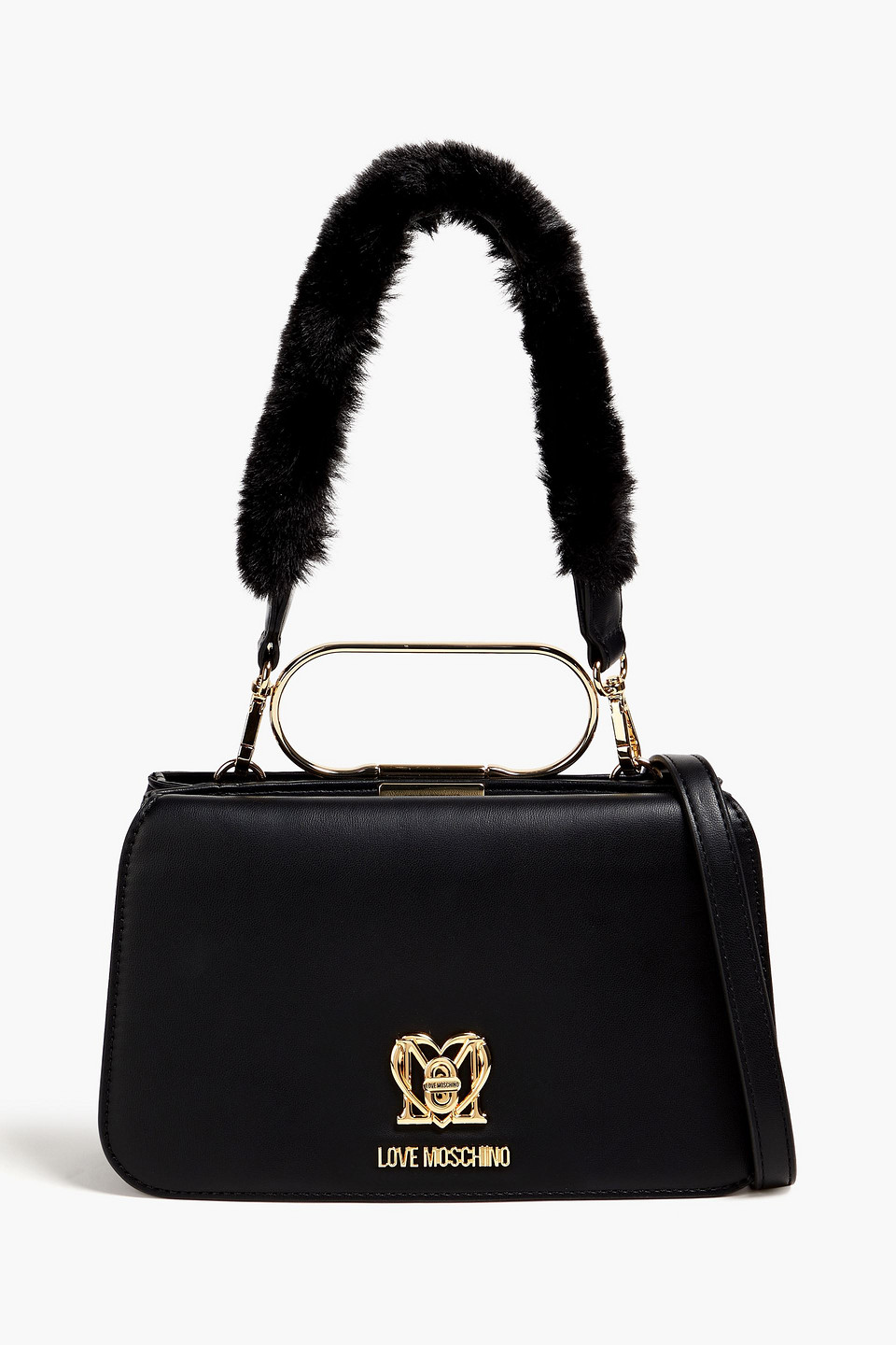 Love Moschino Faux Leather Shoulder Bag In Black