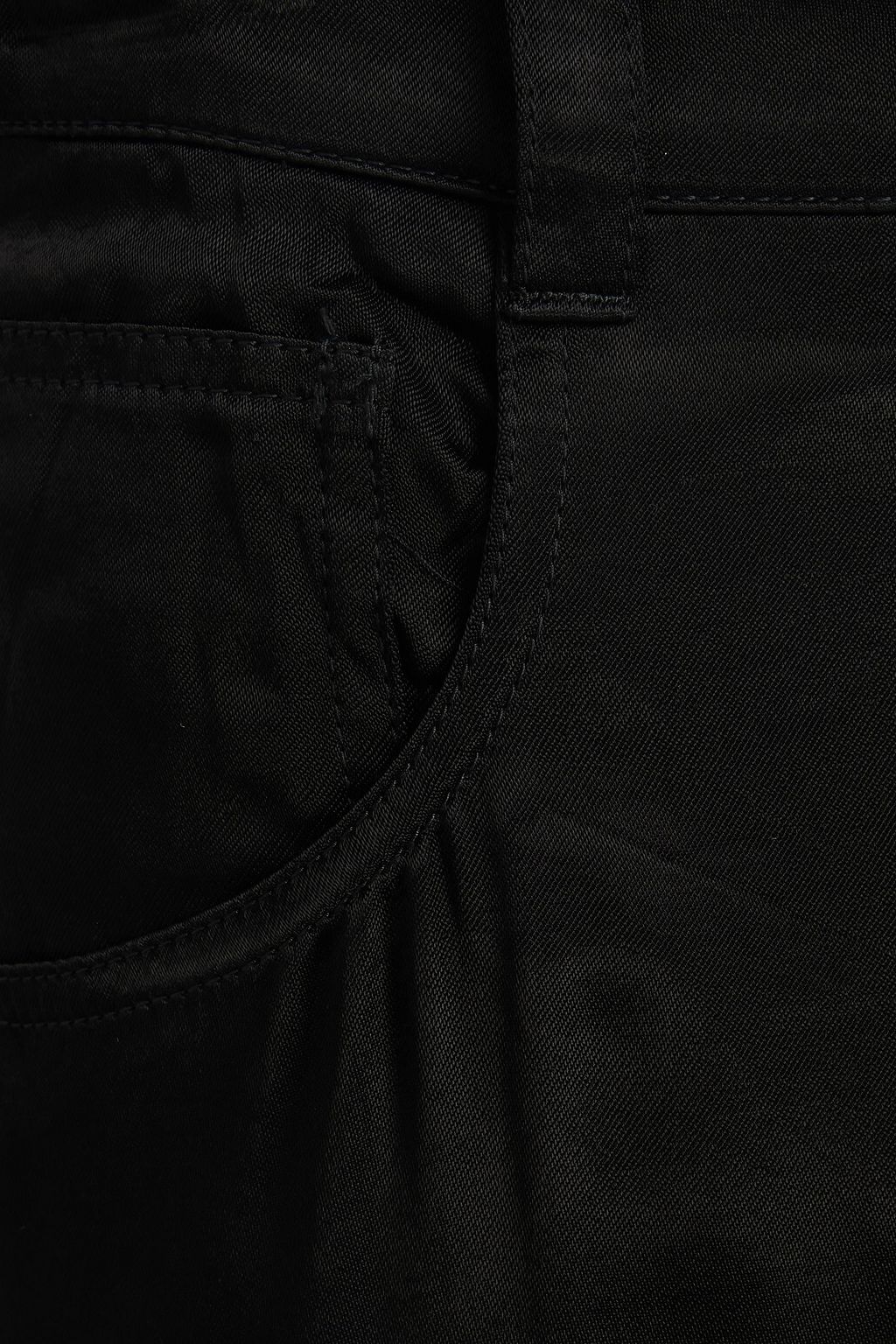 BALENCIAGA Hose mit weitem Bein aus glänzendem Twill in Knitteroptik