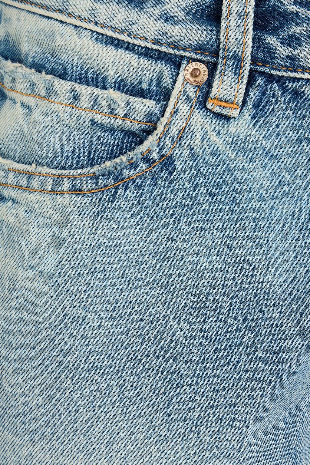 BALENCIAGA شورت دينم بحواف منسّلة