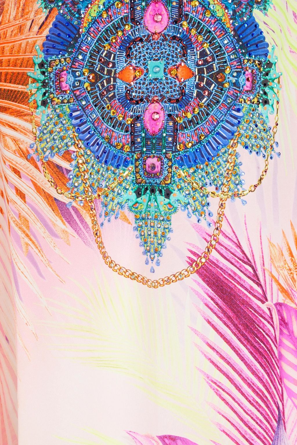 CAMILLA Sunrise cold-shoulder printed silk crepe de chine kaftan