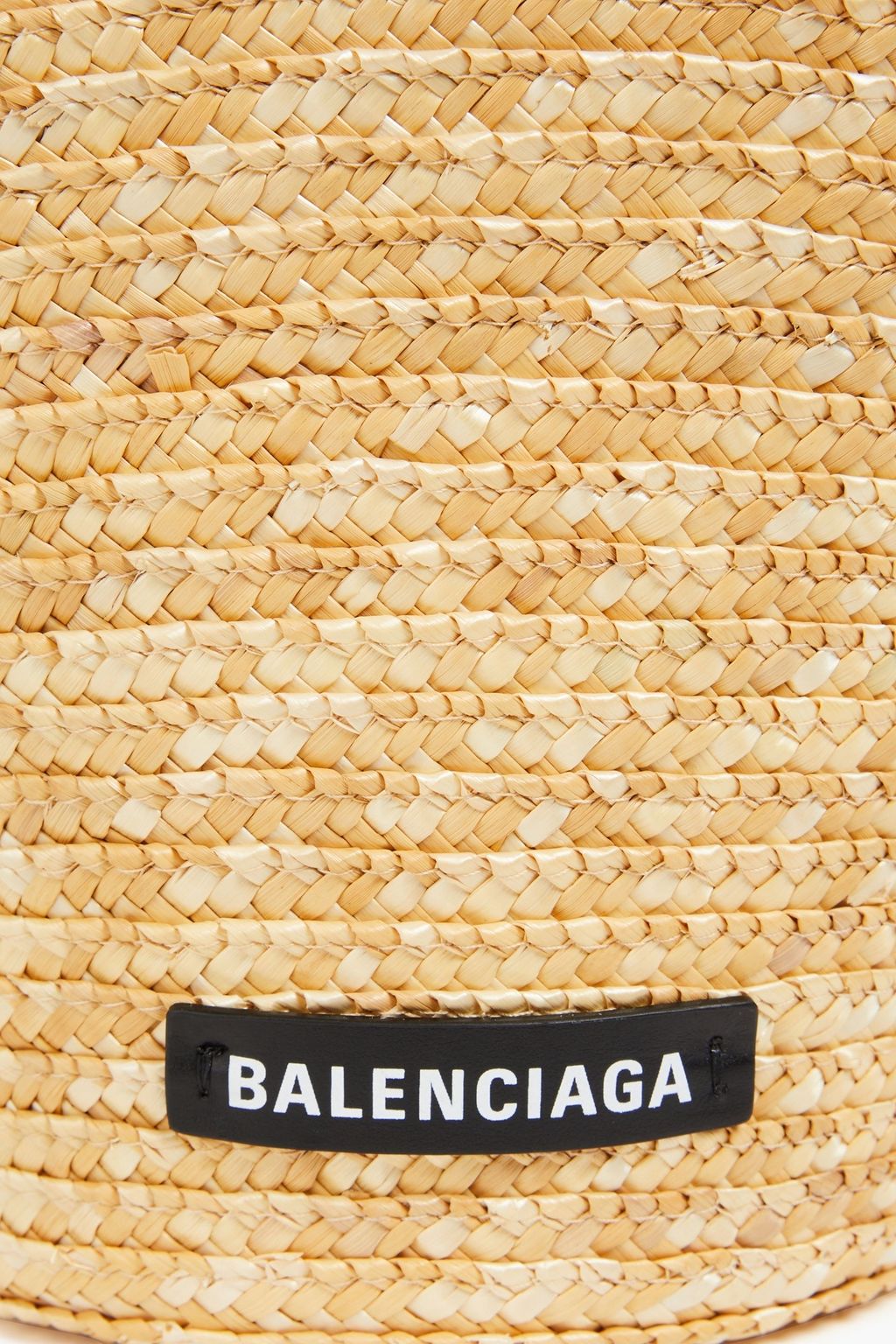 BALENCIAGA حقيبة توت مصنوعة من نسيج الرافيا الصناعي