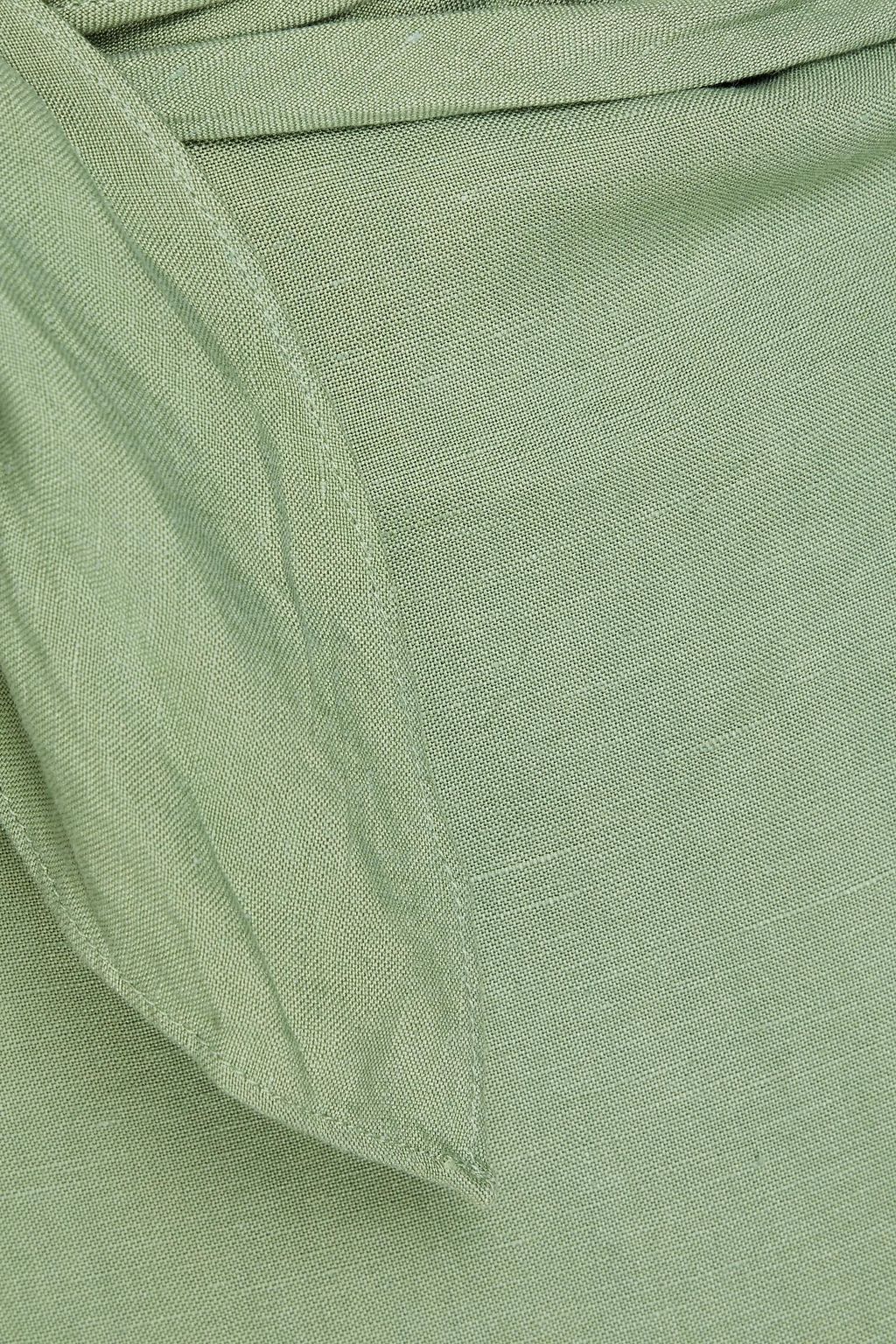 BONDI BORN Linen-blend maxi wrap skirt