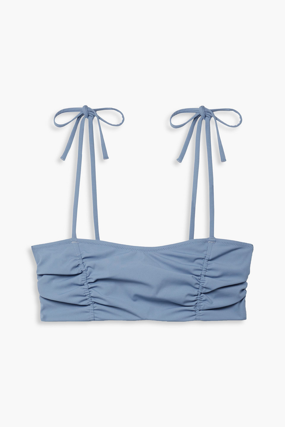 Evarae Grace Ruched Bikini Top In Slate Blue