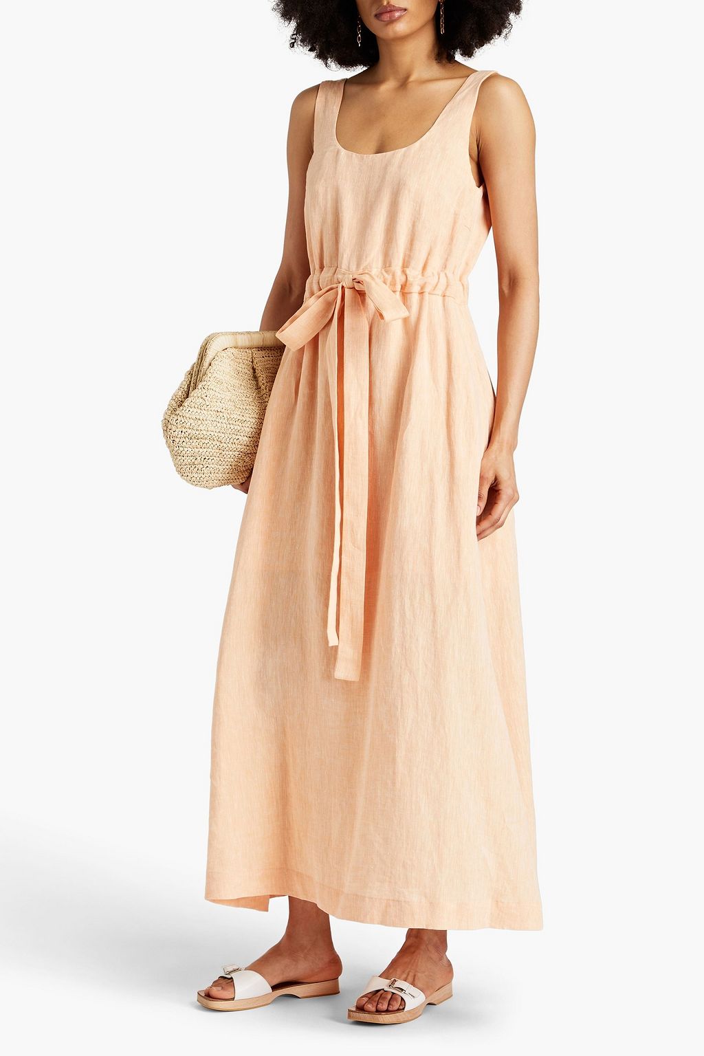 BONDI BORN Flores mélange linen maxi dress