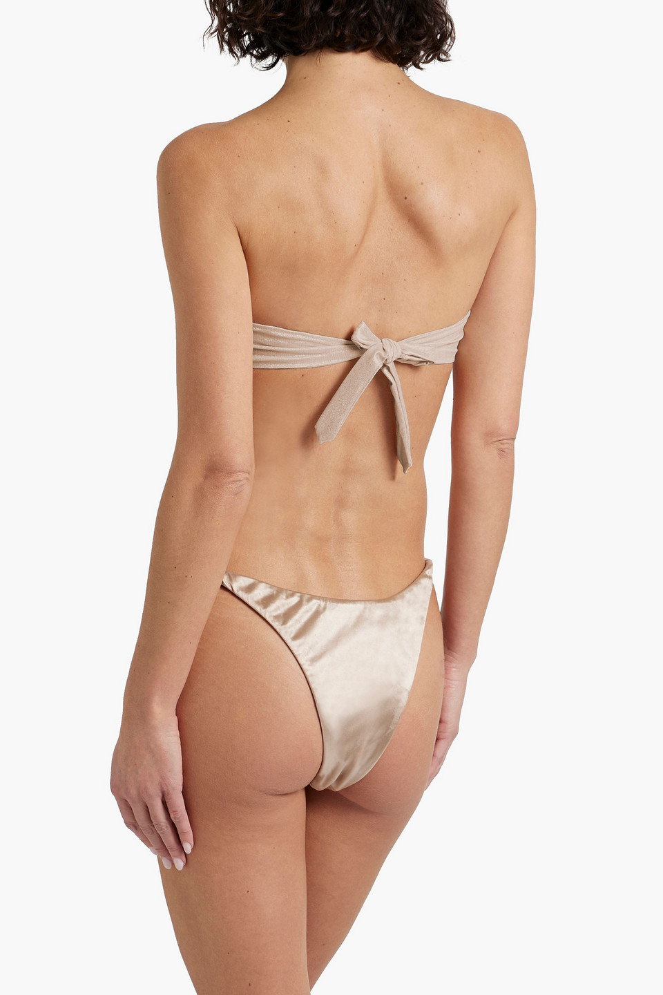  Isa Boulder - Wendbares, Tief Sitzendes Bikini-höschen Aus Stretch-satin Mit Twist-detail - Grau - L 
