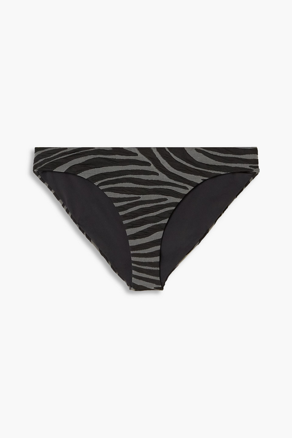 Mara Hoffman Dori Tiger-print Stretch-jacquard Low-rise Bikini Briefs In Black