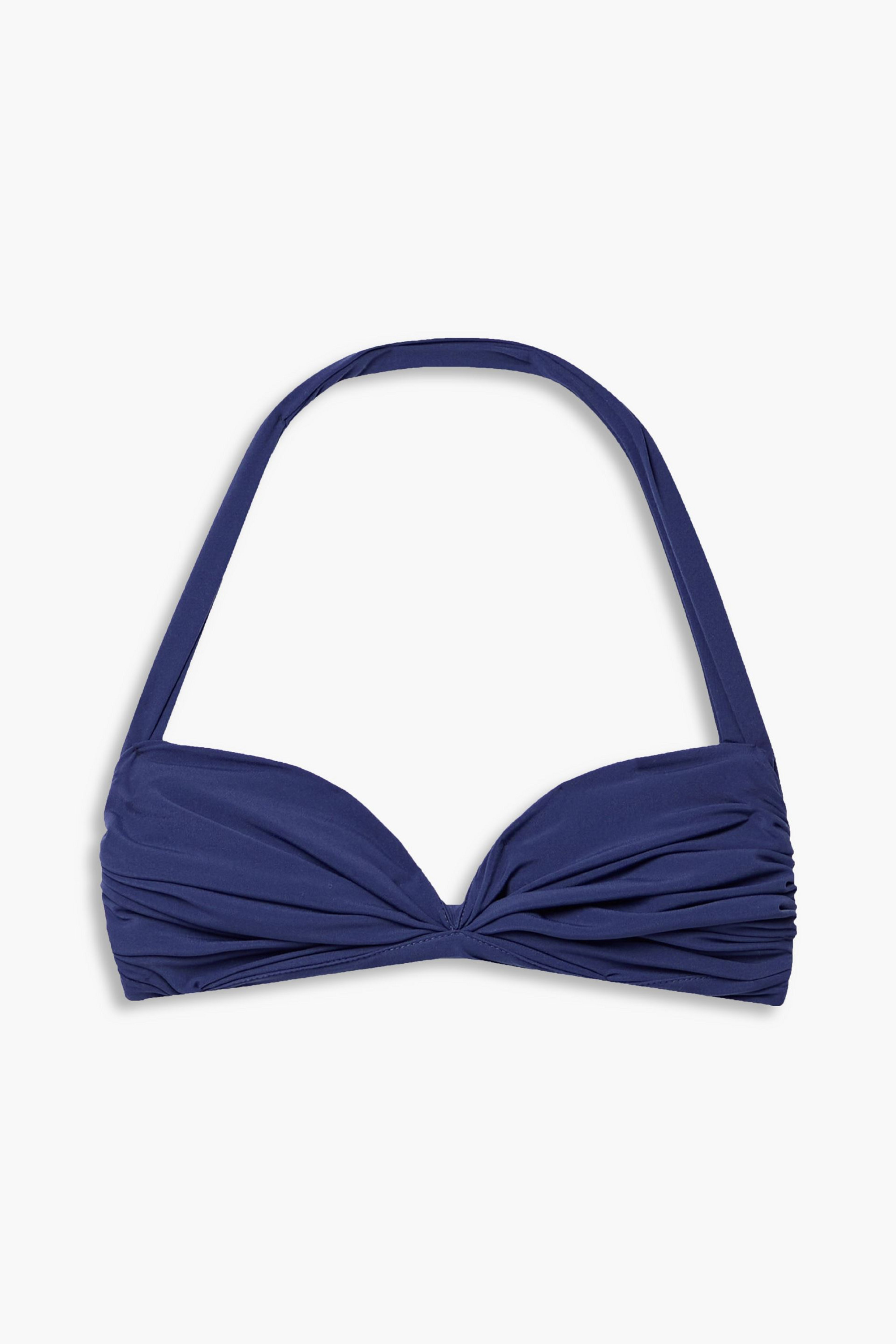 Norma Kamali Bill ruched halterneck bikini top