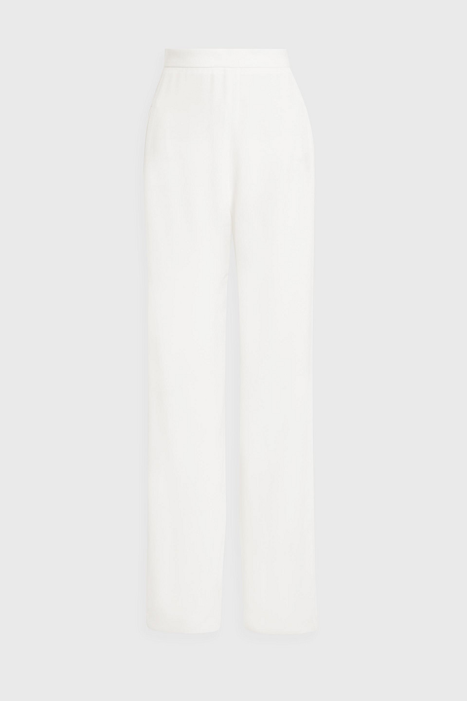 Balmain High-waisted Crepe Flare Pants In White