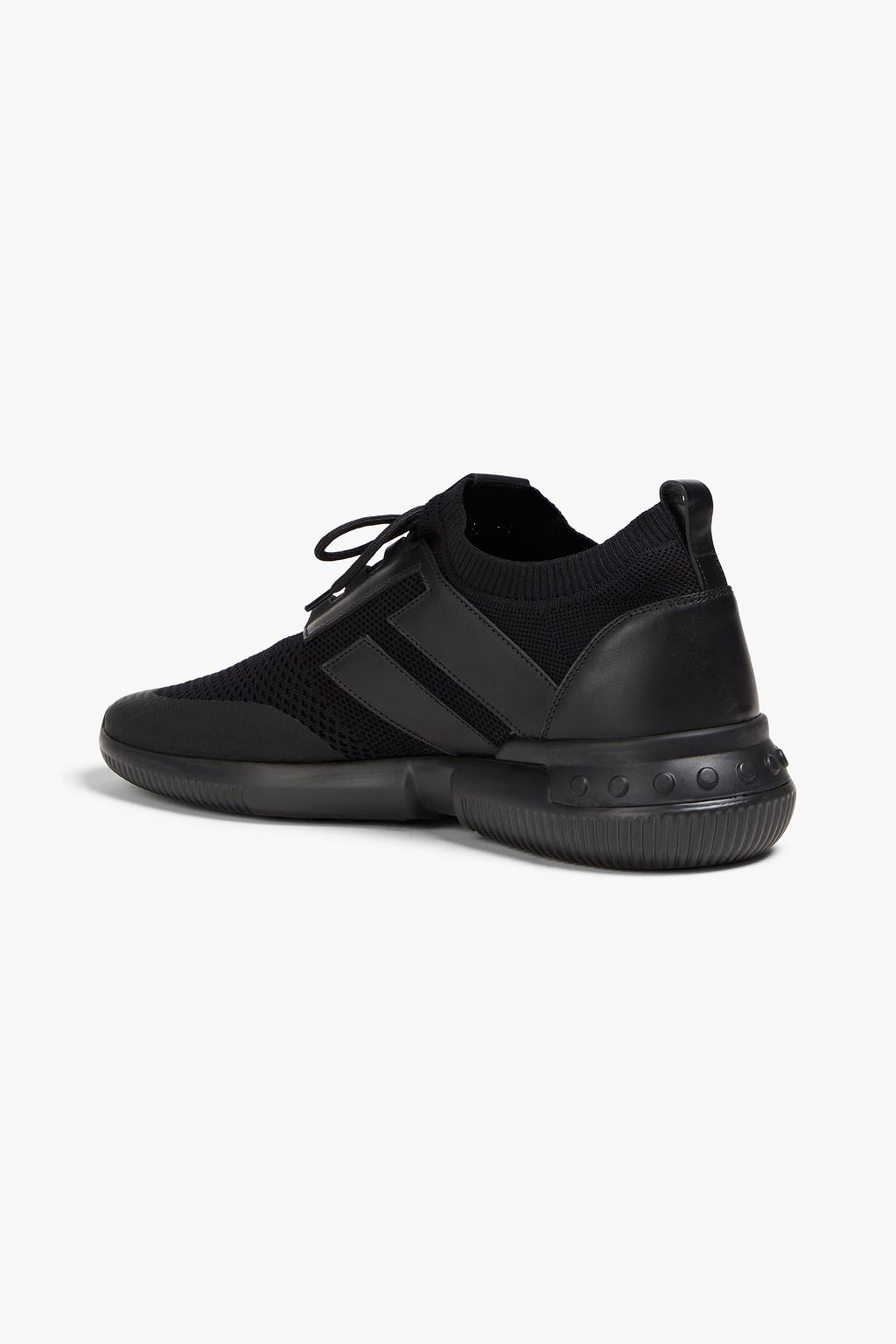 TOD'S Leather-paneled stretch-knit sneakers