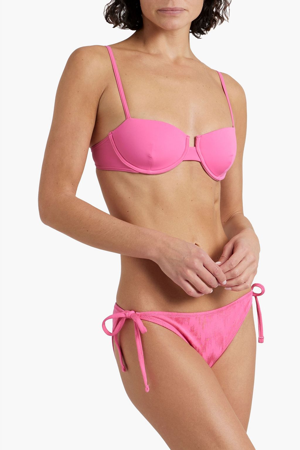 SOLID & STRIPED قطعة بيكيني سفلية ذا إيريس من الجاكار المطاط