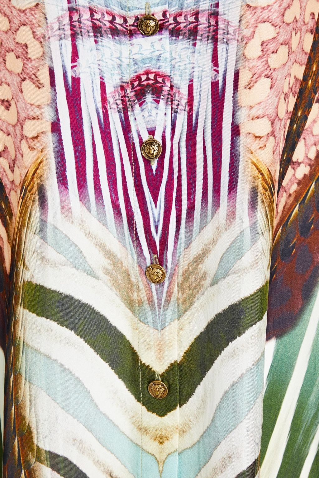 CAMILLA Up On Cloud Nine embellished printed silk-satin mini dress